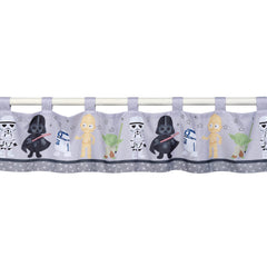 Lambs & Ivy Star Wars valance featuring Yoda for playful space-themed bedroom decor.