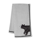 Lambs & Ivy Woodland Gray fleece blanket closeup shows plush softness for cozy snuggles.