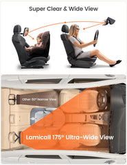 Lamicall Baby Car Mirror wide view provides clear rear-facing baby visibility