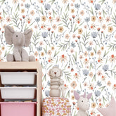 Lamkidle boho floral wallpaper with wildflowers adds soft texture to walls.