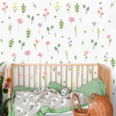 Lamkidle three-sheets flower decal offering versatile nursery wall styling with vibrant florals.