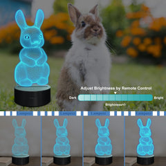Lampeez 3D Rabbit Lamp shows soothing color modes for study