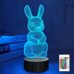 Lampeez 3D Rabbit Lamp panel glow with rabbit engraving for magical ambiance