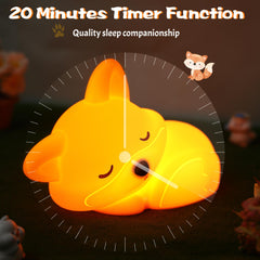 Lampeez Fox Night Light touch control demonstrating dimming