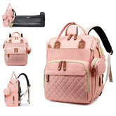 Lamroro diaper bag with changing-station foldable pad for on-the-go diaper changes.
