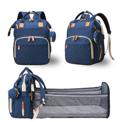 Lamroro diaper bag with changing-station foldable pad for easy on-the-go diaper changes.