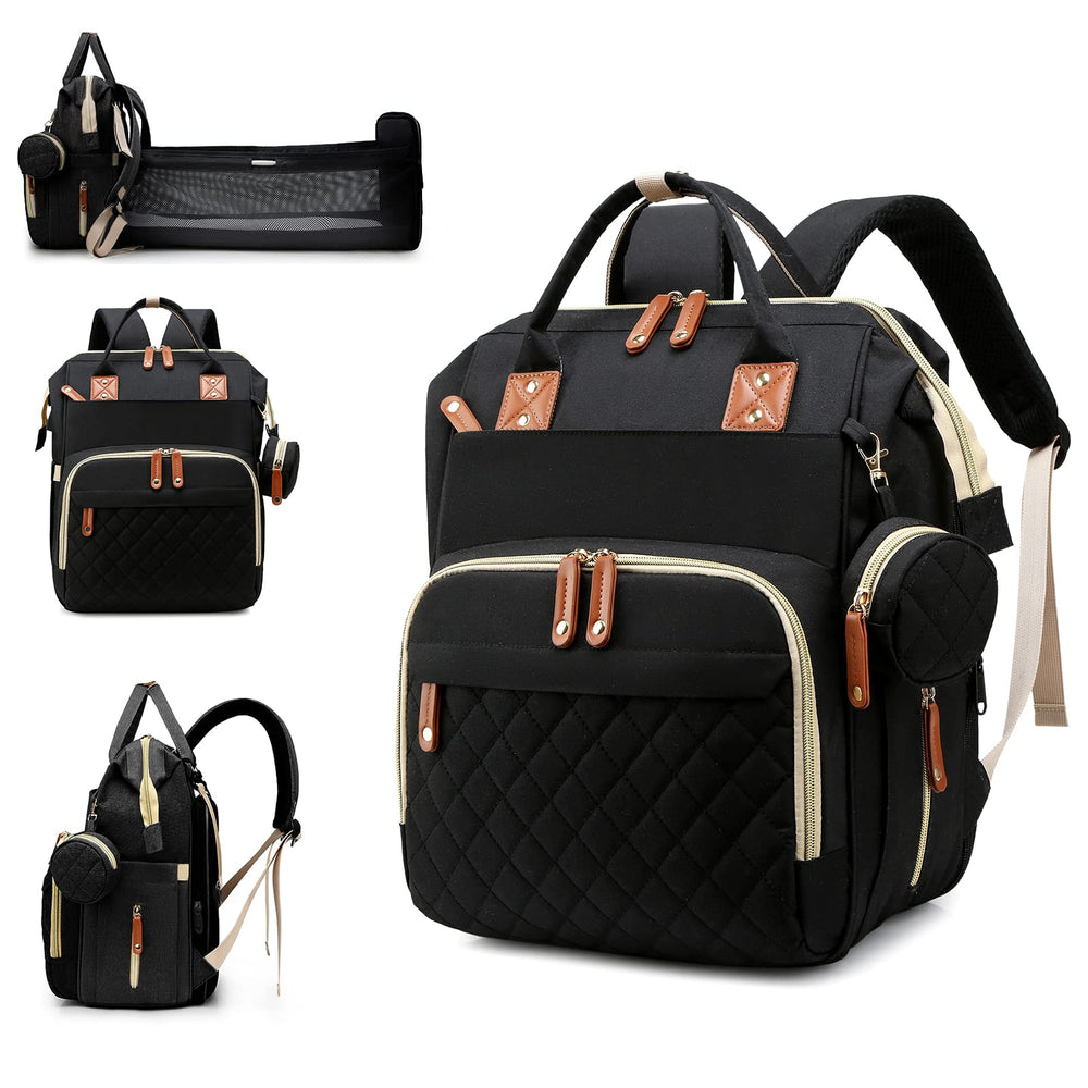 Lamroro diaper bag with changing station open for on-the-go diaper changes
