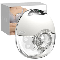 LAMSUET wearable hands-free pump demonstrating discreet on-the-go pumping.
