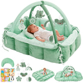 Lanabuna 5-in-1 baby play gym sage green; versatile development hub