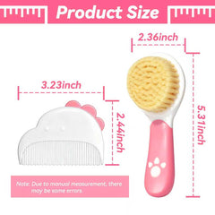 Lanbang 2-in-1 baby grooming set for brushing and detangling
