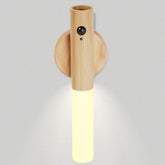 LANDGOO ash wood nursery night light with natural grain and gentle glow for nighttime feeding.