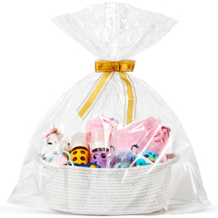 LANDNEOO small woven basket with gift bags enhances gift presentation with charming ribbons