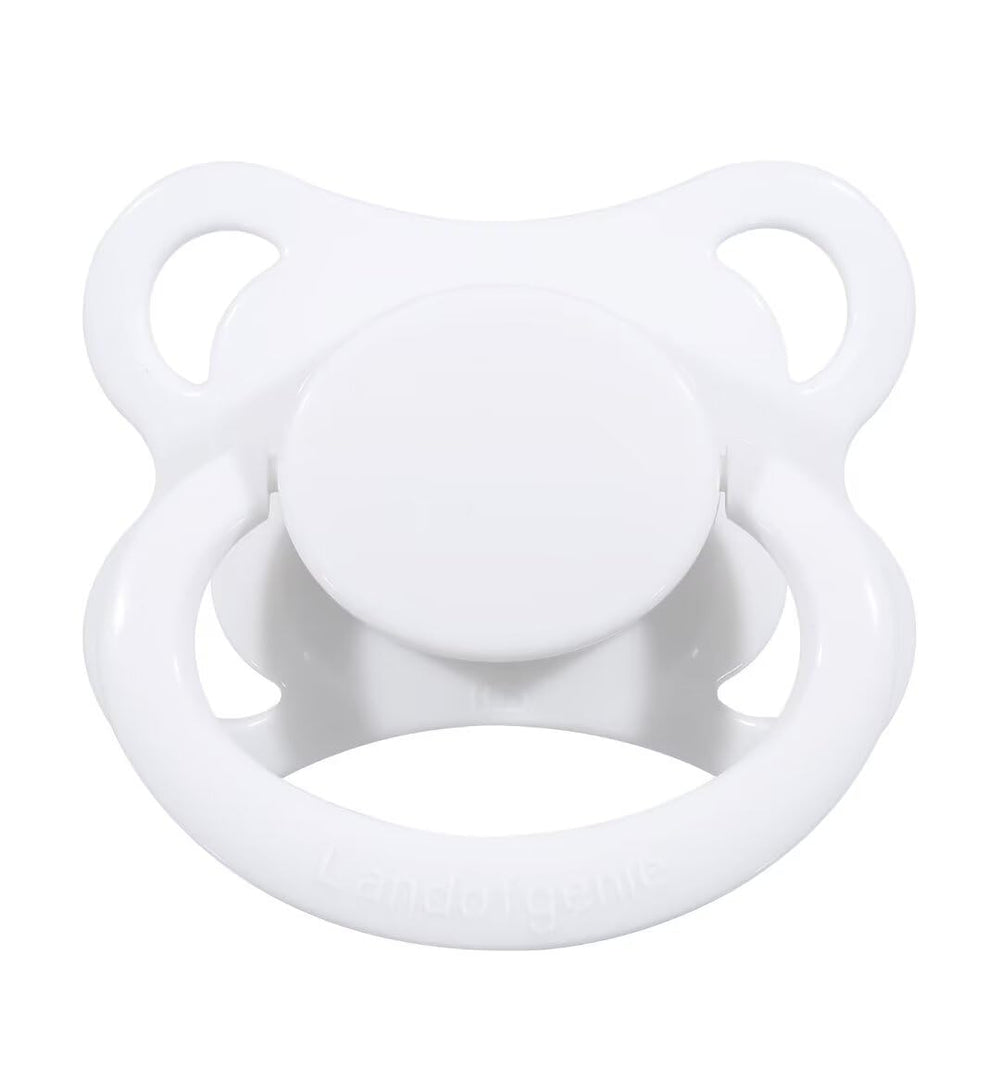 Landofgenie adult shield moon pacifier white, soothing comfort in a soft silicone design