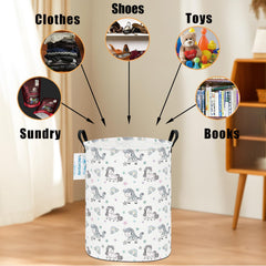 LANGYASHAN rainbow unicorn toy bin brightens nursery while organizing toys.