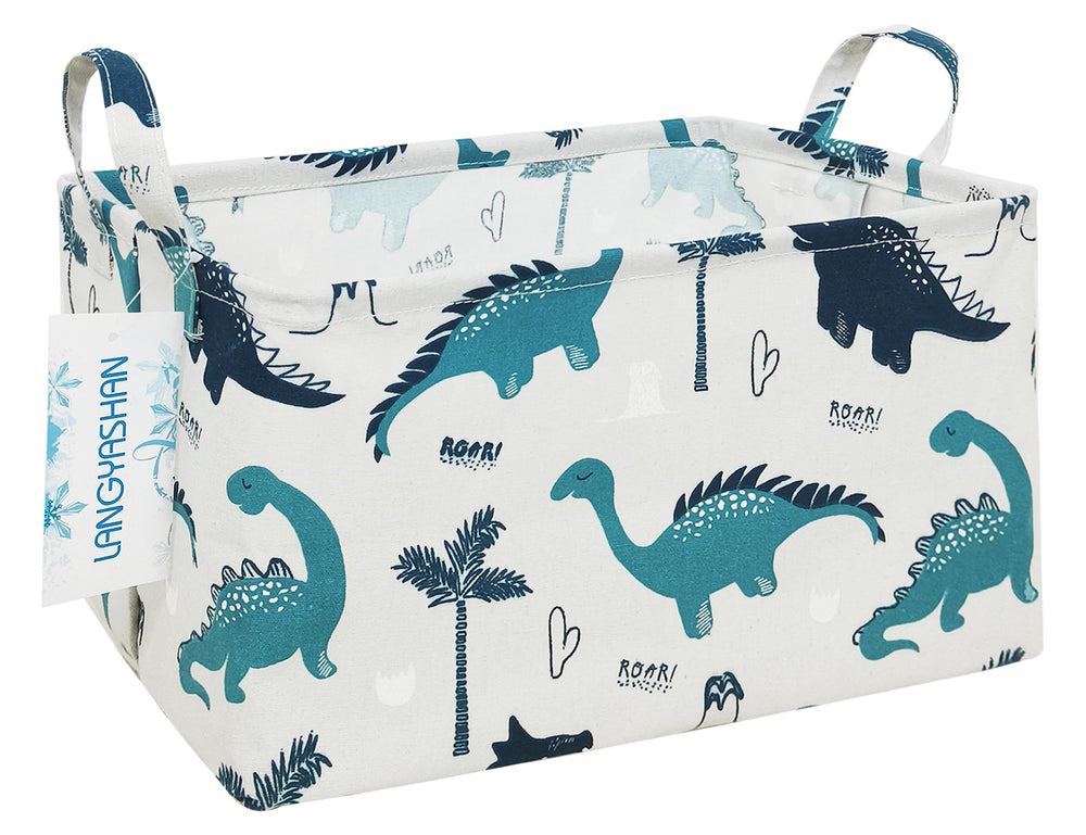 LANGYASHAN rectangular storage bin dinosaur front view aids toy organization