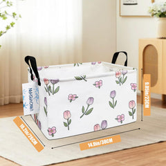LANGYASHAN rectangular storage bin folded flat for closet storage