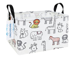 LANGYASHAN rectangular storage bin for toys with a sturdy self-standing form.
