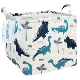 LANGYASHAN square storage basket with dinosaur pattern keeps toys organized, room decor-friendly.