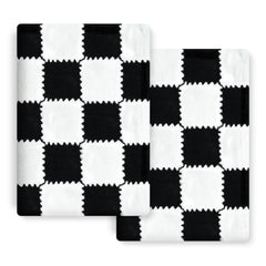 LANLISA checkered baby blanket two-pack full view showing cozy 28x40 inch size