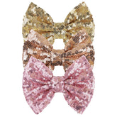 Lanmerry 5-inch sequin hair bows clip adds sparkle for daily outfits