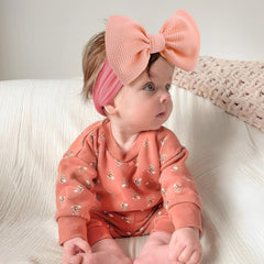 Lanmerry 5Pcs rose red headbands set with bow details for adorable photos