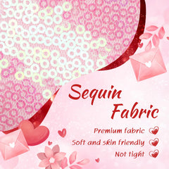 Lanmerry sequin fabric closeup highlights shiny texture for festive looks.