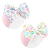 Lanmerry Easter bunny headband in pink, ideal for baby girl photos.