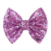 Lanmerry hair clip 5-inch sequins bow in purple with alligator clip for secure everyday wear.