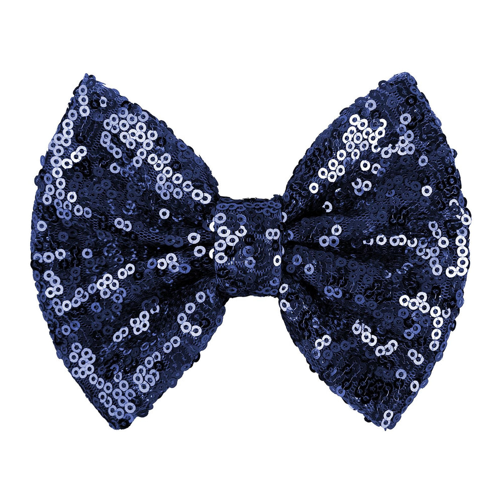 Lanmerry hair clip sequins navy blue bow 5 inch adds sparkle for party-ready hairstyles.