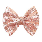 Lanmerry hair clip rose gold sequin bow for 5 inch sparkle and everyday wear