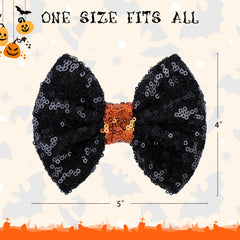 Lanmerry lightweight sequin bow orange clip comfortable all-day wear