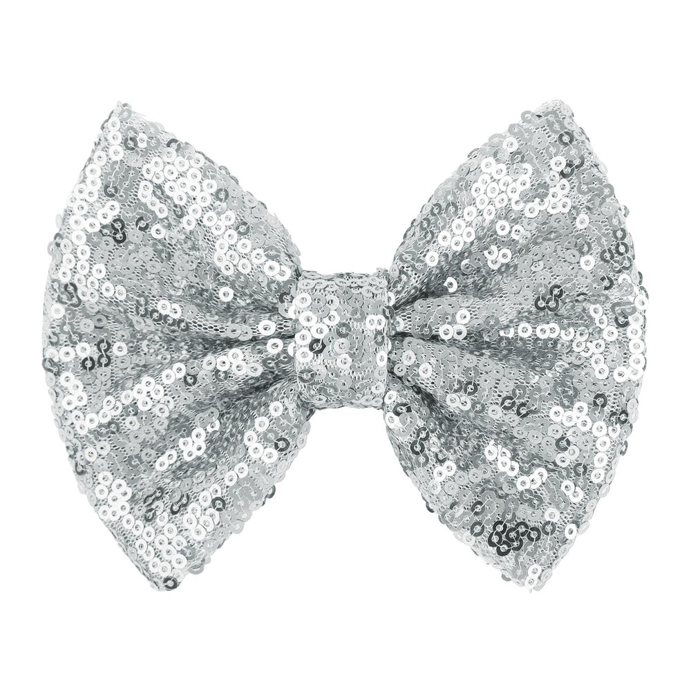 Lanmerry sequins alligator clip 5inch bow adds festive flair for daily hairstyles.