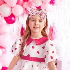 Lanmerry Valentine Headband waffle fabric close-up showing soft stretch for newborns