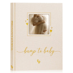 Lanpn pregnancy journal beige cover with linen hardcover for a premium keepsake.