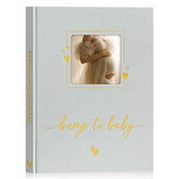 Lanpn pregnancy journal cover linen with gold foil offers a premium keepsake look for memories.