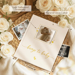 Lanpn pregnancy journal linen hardcover with gold foil for elegant durability.
