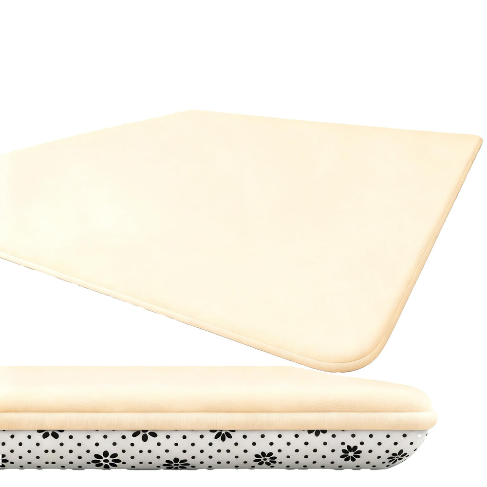 Lansber baby play mat close-up showing 1.2-inch foam and plush surface for tummy time.