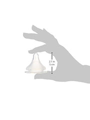 Lansinoh infant medium flow nipple pack image highlighting BPA-free silicone construction
