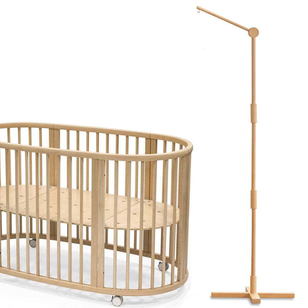 Lanttoe crib mobile arm floorstanding 61in height enables flexible nursery setup and easy room placement.