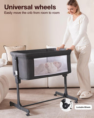 Larex Baby Bassinet 7-height adjustment to match bed height