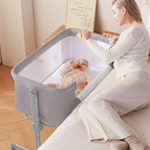 Larex Baby Bassinet bedside-sleeper with zip side for easy nighttime access