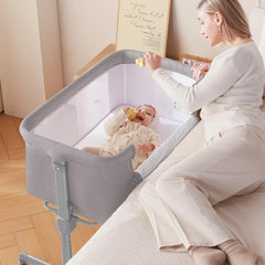 Larex Baby Bassinet bedside-sleeper with zip side for easy nighttime access