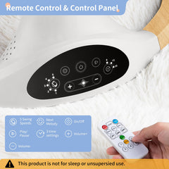 Larex baby swing control panel showcases 5 speeds for customizable motion.
