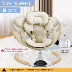 Larex baby swing seat pad closeup highlights plush, washable material for cozy, clean seating.