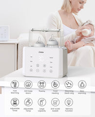 LAREX double bottle warmer twin feeding—supports warming two bottles at once.