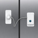 Larimuer fingerprint lock white front view for quick, keyless cabinet access.