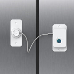 Larimuer fingerprint lock white front view for quick, keyless cabinet access.