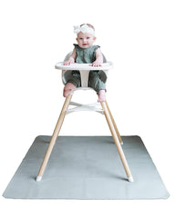 Lark Baby Goods vegan leather high chair mat in 40x40 inches protects floors from spills