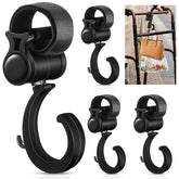 Larrel walker hook hanging with 360-degree rotation for hands-free storage.