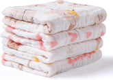 Lasoftan baby muslin burp cloth shows a 6-layer design for quick cleanup.